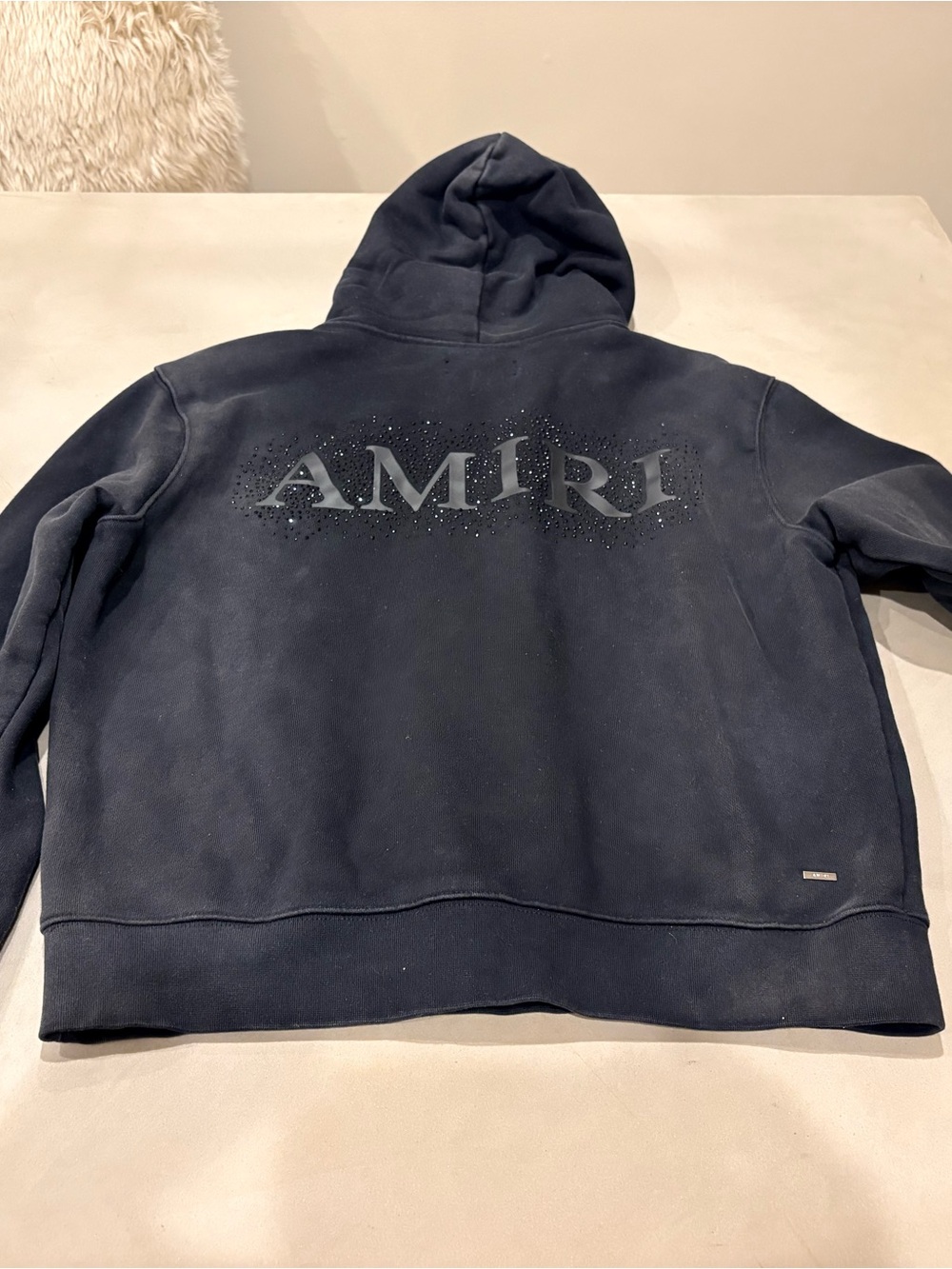 AMIRI M Black Hoodie with Back Logo including black rhinestones - luxury comfort - Picture 2 of 6